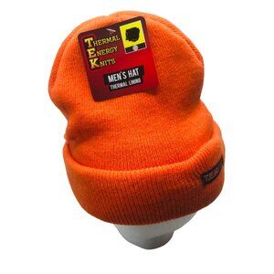 Thermal Energy Knits Men's One Size Fits Most Thermal Lining Beanie Orange New